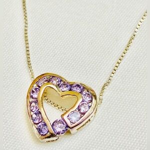 Heart Amethyst 925 Necklace